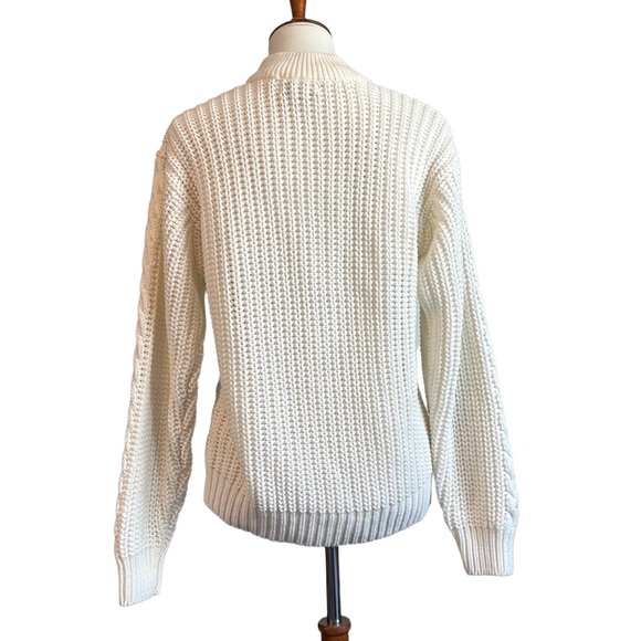 Vintage chunky cable mock neck sweater - Picture 3 of 5